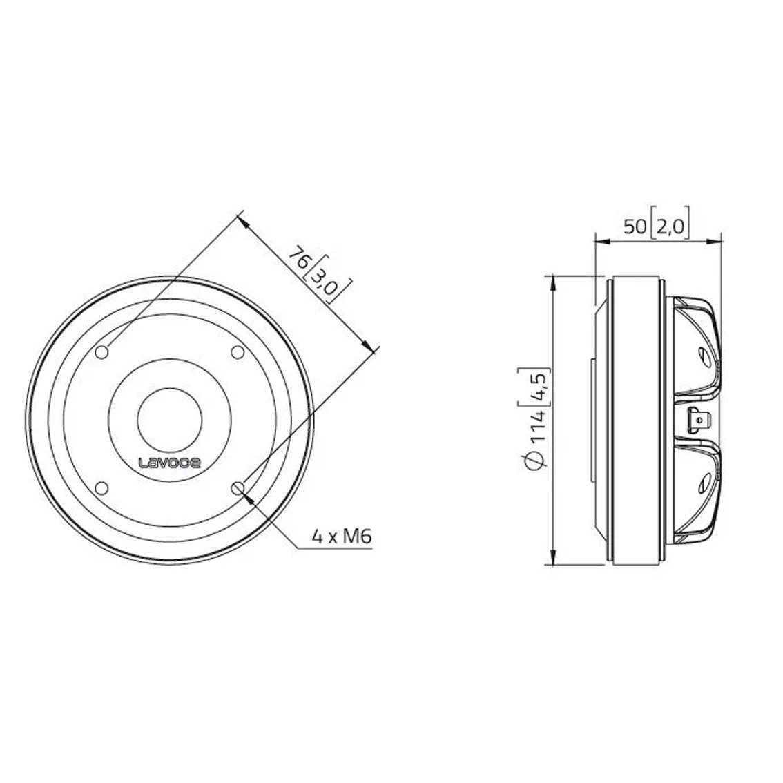 Bocina LAVOCE DF10.172M 50W 8Ohms