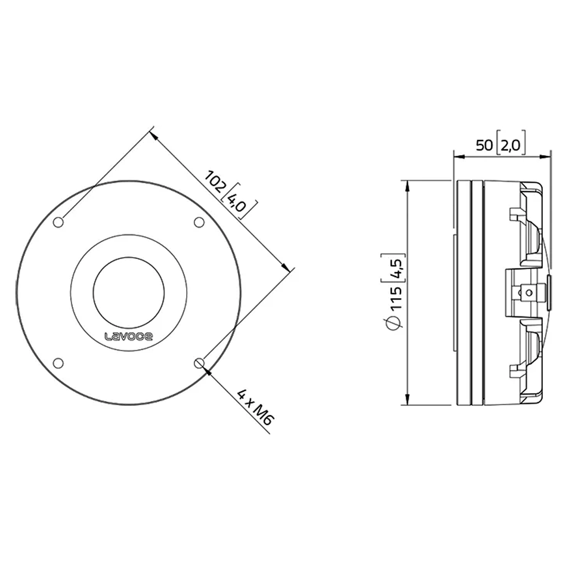 Bocina LAVOCE DN14.30T 220W 8 Ohms