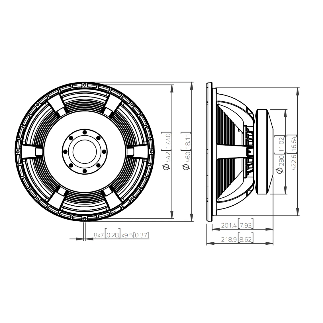 Bocina LAVOCE SAF185.00 3200W (Subwoofer)
